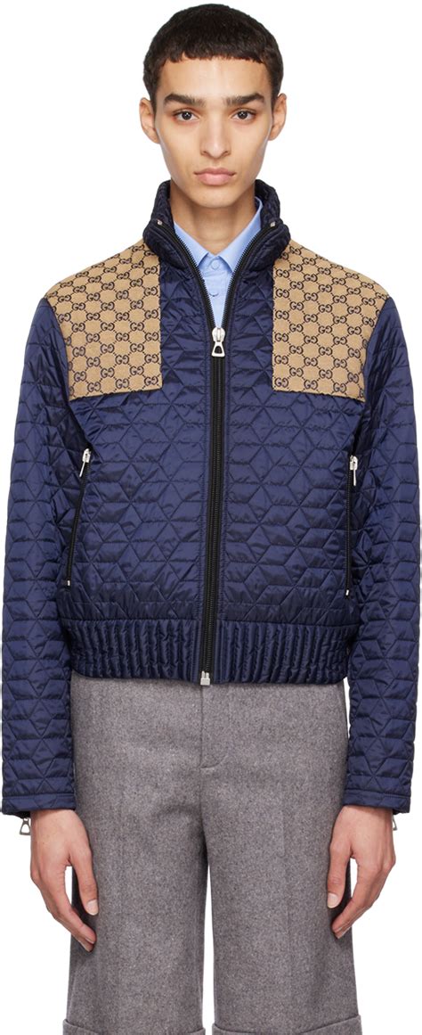 navy gucci jacket|Gucci jacket farfetch.